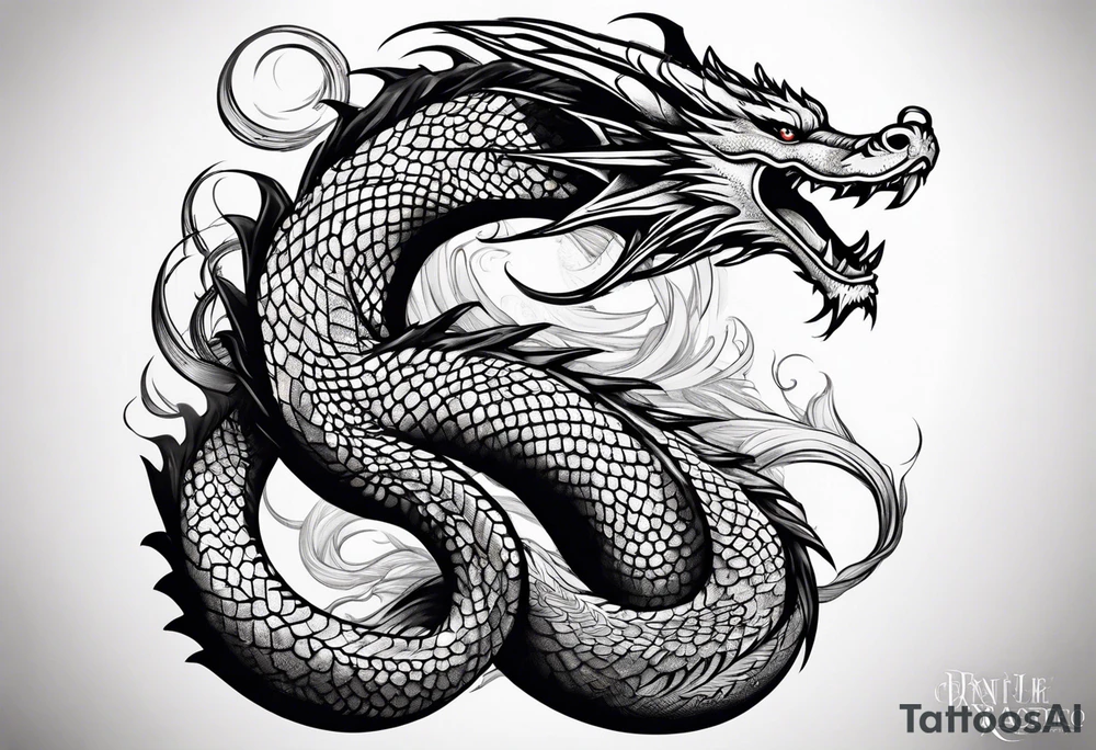 LONG TAIL DRAGON tattoo idea