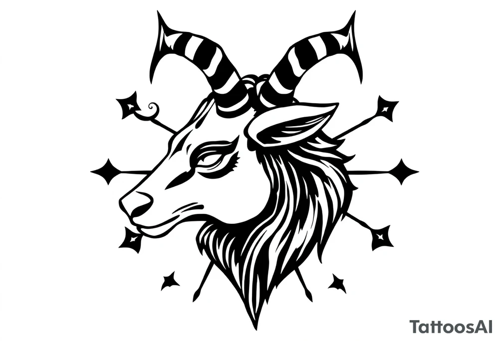 Capricorn head  10x10 cm 
Neutral face tattoo idea