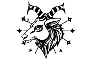 Capricorn head  10x10 cm 
Neutral face tattoo idea