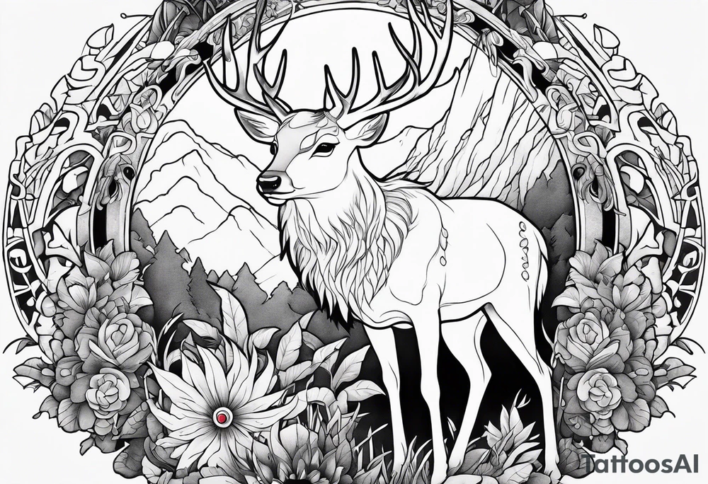 princess mononoke great spirit deer tattoo idea