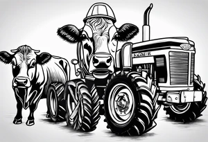 Cows, tractors, laer tattoo idea