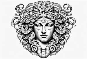 Scary Greek god medusa tattoo idea