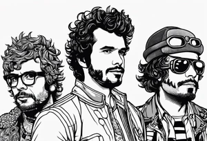 Flight Of The Conchords band dressed in robot costumes tattoo idea