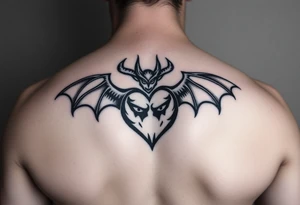 Man having heart broken buy demon women dark evil tattoo idea