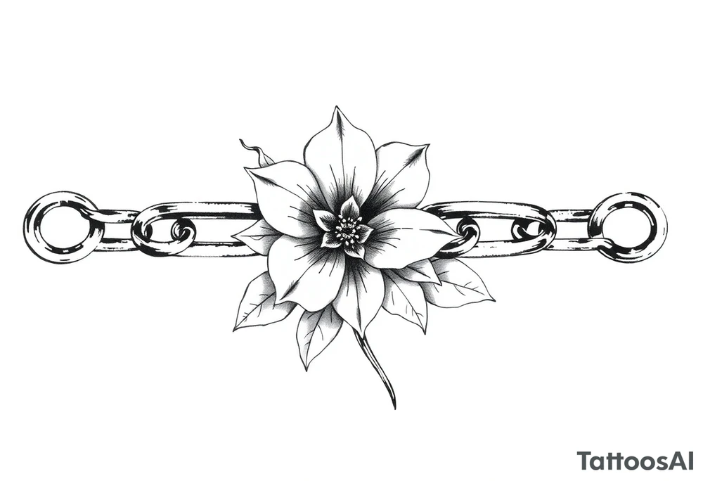 Chain and flower inside tattoo idea