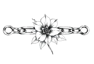 Chain and flower inside tattoo idea