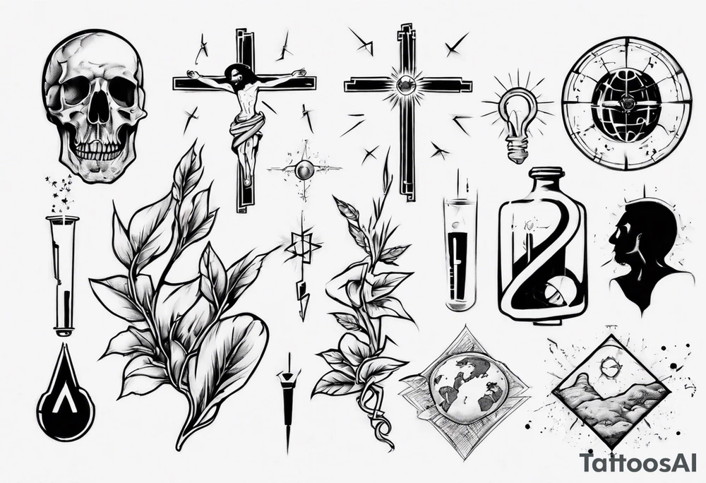 Combine science with Jesus tattoo idea
