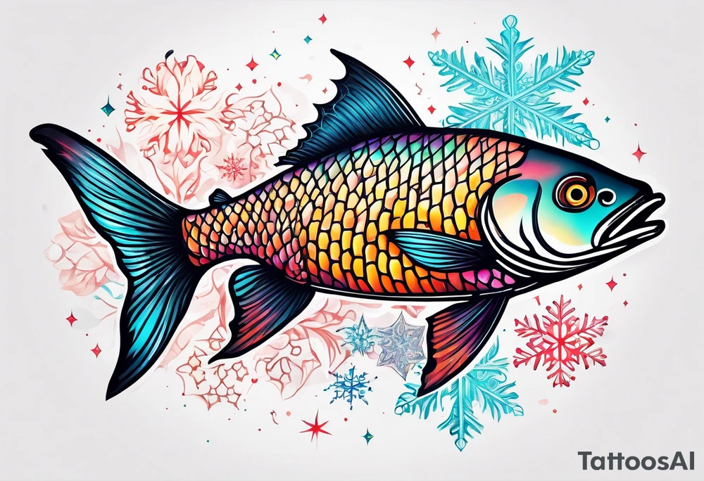 Constellation, animal fish carp kaoi, snowflake tattoo idea
