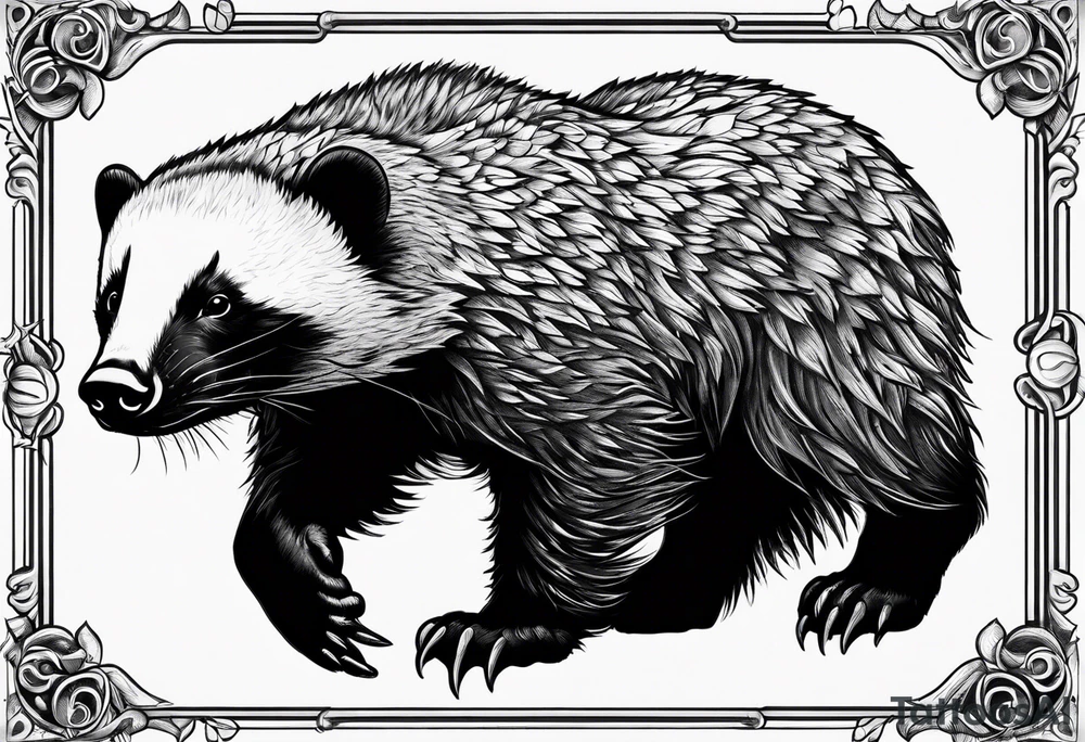 honey badger climbing over shoulder
, claws tattoo idea
