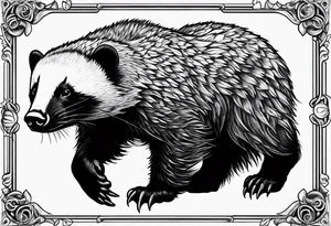 honey badger climbing over shoulder
, claws tattoo idea