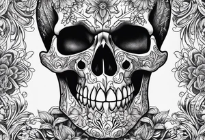 black and white skeleton tattoo idea