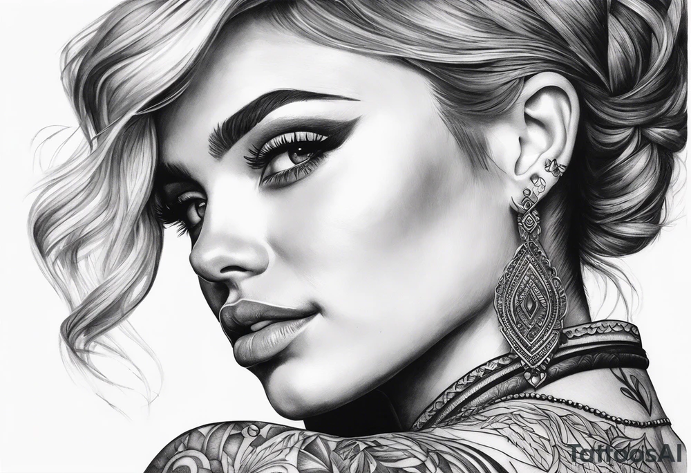 Portrait of a person tattoo idea
