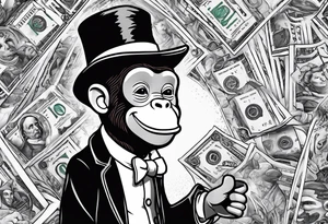 Curious George hustler money tattoo idea