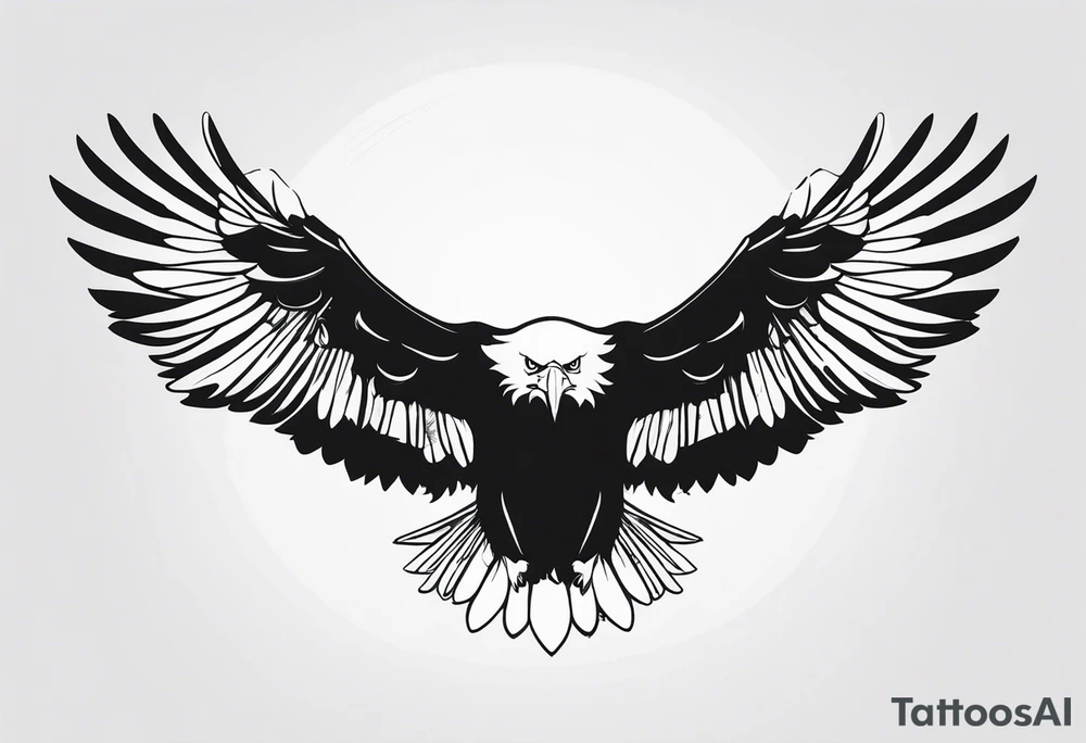 Top down view of a bald eagle with its wings spread tattoo idea Top down view of a bald eagle with its wings spread tattoo idea