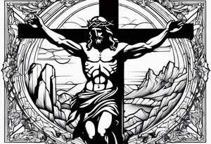 The passion, crucifixition and ressurection of jesus Christ tattoo idea
