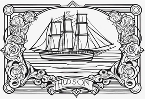 Design a tattoo with 'Hudson Sugden' inscribed on the left and right forearms. tattoo idea