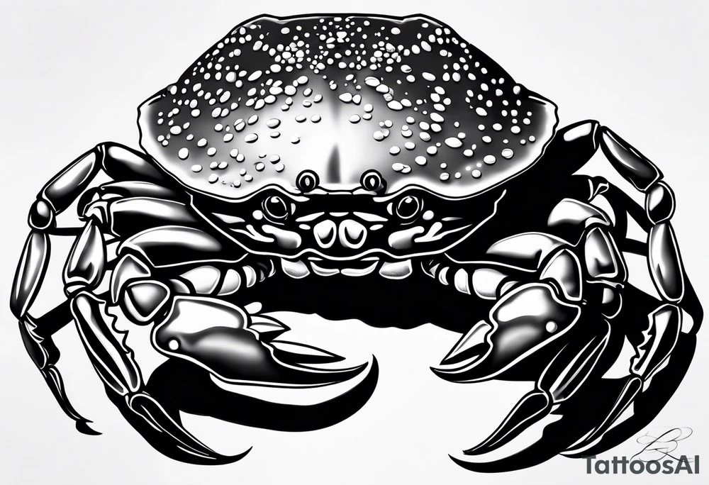 Crabs en blanco en negro con numero 69 tattoo idea