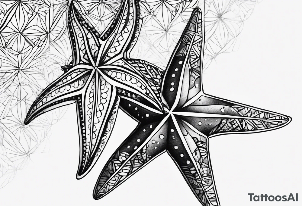Two Starfish 
olive branch tattoo idea