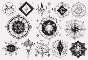 matching tattoo with cancer horoscope tattoo idea