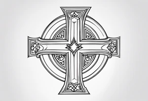 Cross Roman numeral 01/18/23 tattoo idea
