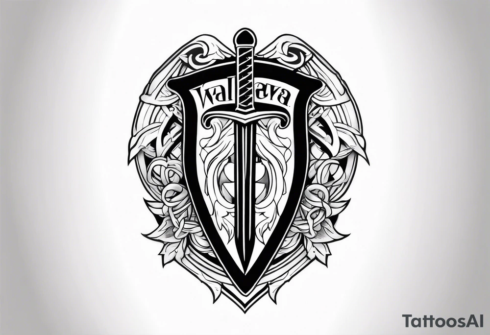 Valhalla sword shield tattoo idea