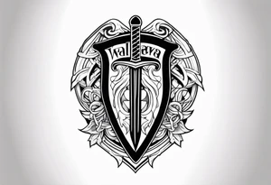 Valhalla sword shield tattoo idea