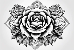 Peonies roses evil eye moon stars triangles tattoo idea