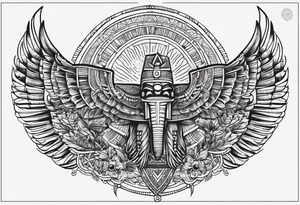 egyptian, symmetrical, chest tattoo tattoo idea