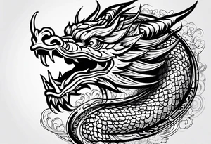 chinese dragon face tattoo idea