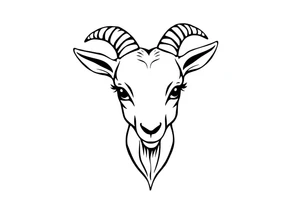 cute goat face tattoo idea