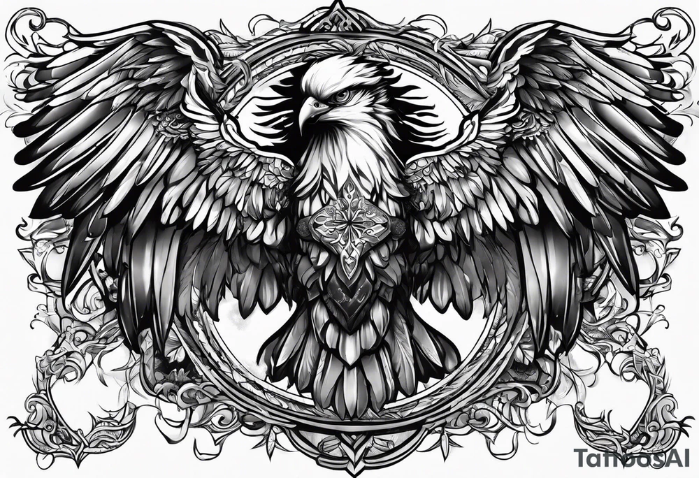 chest Christianity and wings tattoo idea