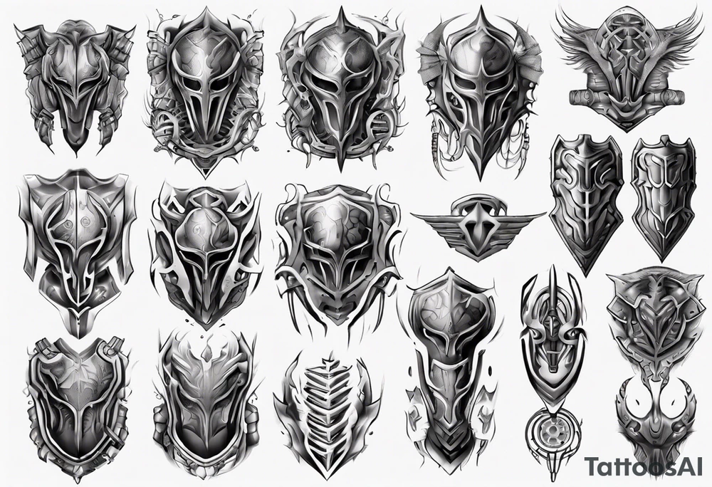 Body armor tattoo idea