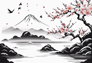 梅寒不賣香 in vertical with plum blossom tattoo idea