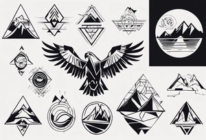 mountains eagles tattoo idea