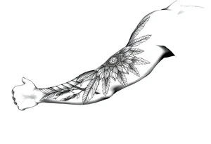 spiritual feathers ornamental mandala shaman tattoo idea