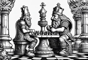 SpongeBob playing chess with Marcus Aurelius tattoo idea