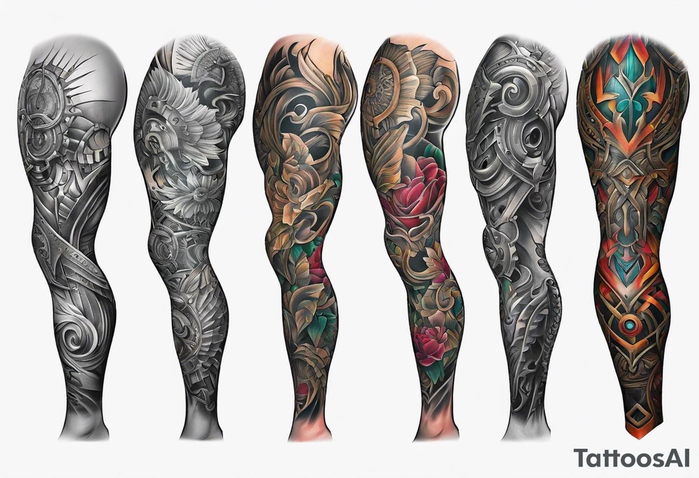 Biomechanicsl leg tattoo idea