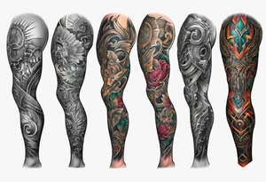 Biomechanicsl leg tattoo idea