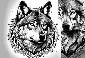 Spiritual wolf tattoo idea