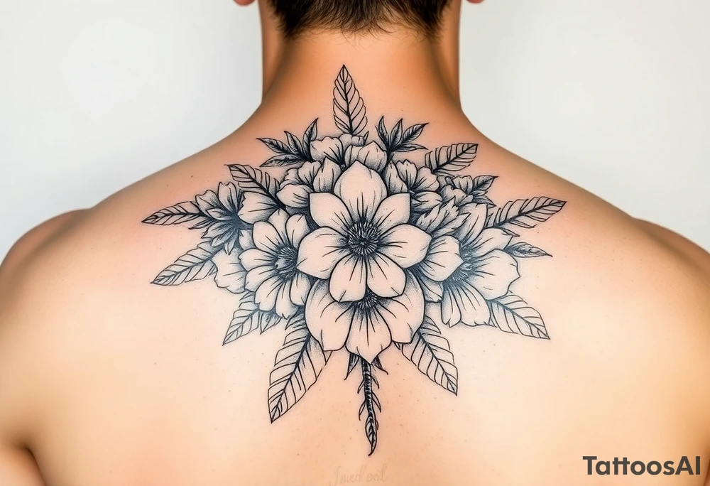 Bouquet march April may July September and October birth flowers tattoo idea