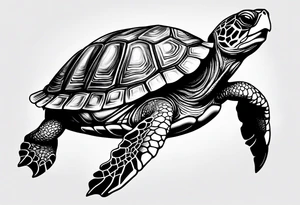 turtle sun tattoo idea