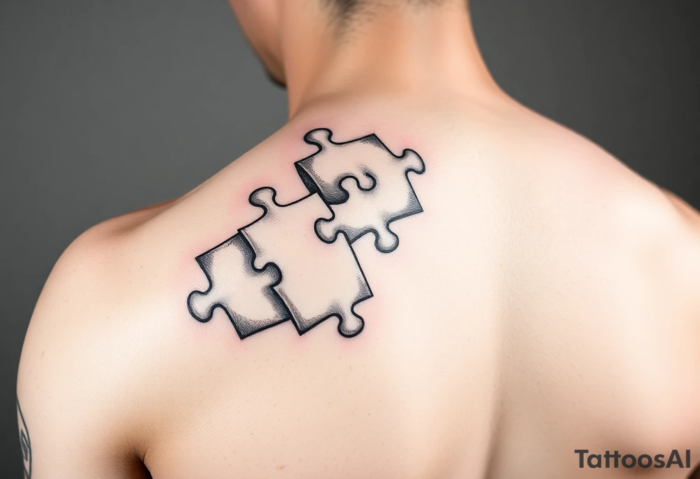 full arm sleeve with autism puzzle pieces tattoo idea
