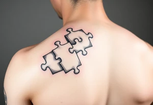 full arm sleeve with autism puzzle pieces tattoo idea