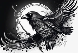 Crows around grim reaper tattoo idea