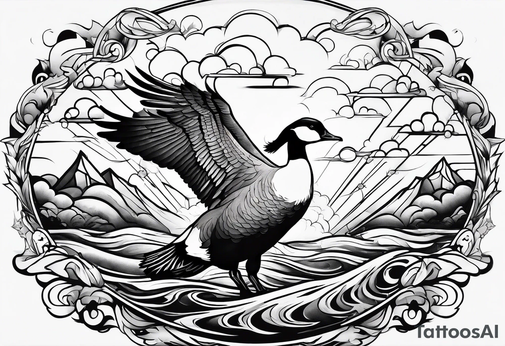 canadian goose angry tattoo idea
