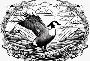 canadian goose angry tattoo idea