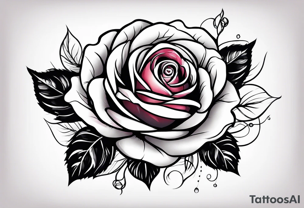 Romantic rose tattoo idea