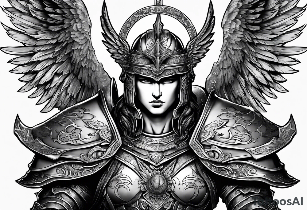ares figure, angel tattoo idea