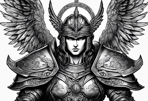 ares figure, angel tattoo idea