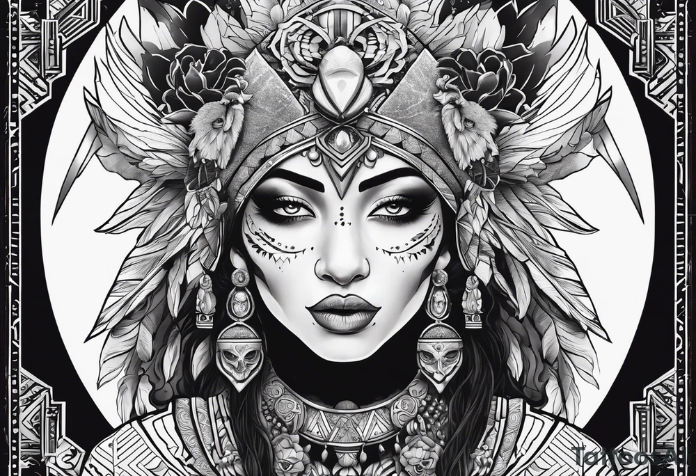 kali ma, alien goddess, valkrye, aries, pirate, divine feminine, zenza resonance, pachamama, lotus azul, blank panther, eagle, skull, 5D, nueva gaya, dna 12 tattoo idea
